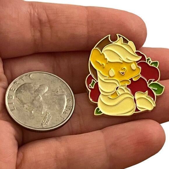 My Little Pony Apple Jack Kawaii Chibi Enamel Pin - Picture 6 of 9